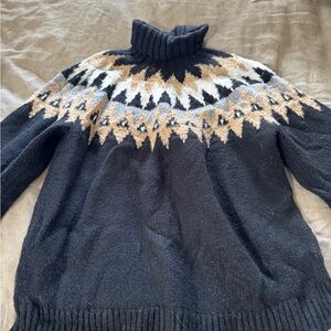 Ann Taylor Black and Cream Textured Knit